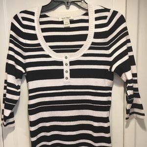 Ann Taylor/ White&Black Top, Size L